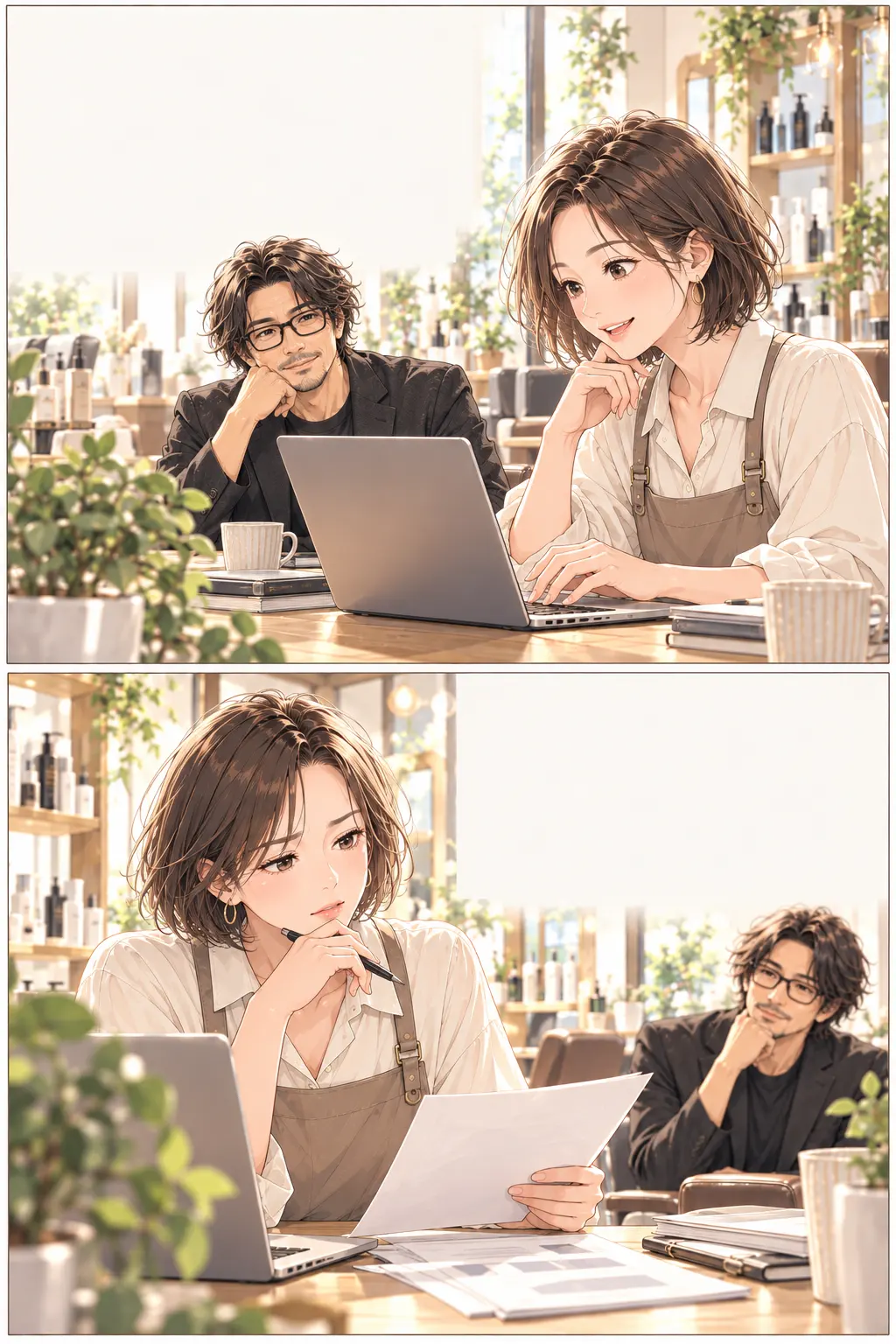 最初のAI案は自分らしくないを描く上下2コマの漫画