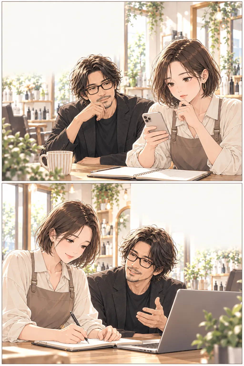 反応を見て直すを描く上下2コマの漫画